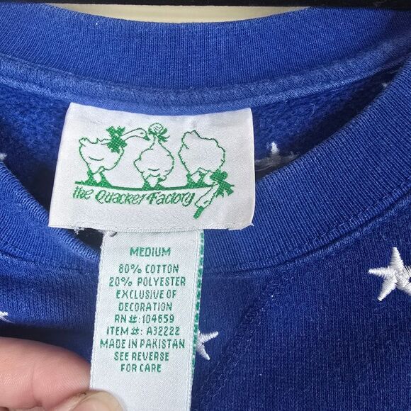 The quacker factory vintage patriotic snowman sweater size M - Picture 5 of 6